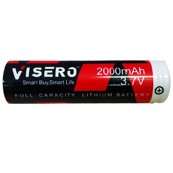 Baterai/Battery Lithium 18650 Full Kapasitas 3.7V 2000Mah Visero ( TIDAK BISA MENGGUNAKAN EKSPEDISI J&T ) - Gambar 3