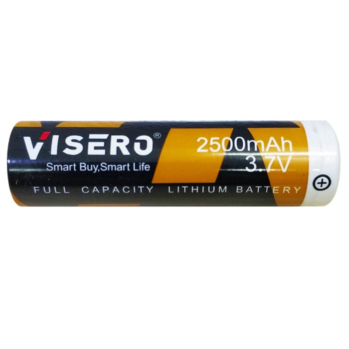 Baterai/Battery Lithium 18650 Full Kapasitas 3.7V 2500Mah Visero ( TIDAK BISA MENGGUNAKAN EKSPEDISI J&T ) - Gambar 3