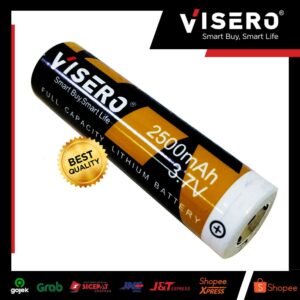 Baterai/Battery Lithium 18650 Full Kapasitas 3.7V 2500Mah Visero ( TIDAK BISA MENGGUNAKAN EKSPEDISI J&T )