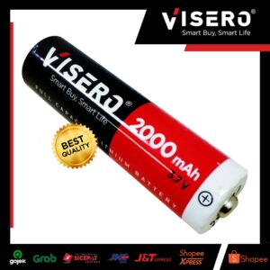 Baterai/Battery Lithium18650 Full Kapasitas 3.7V Kepala 2000Mah Visero ( TIDAK BISA MENGGUNAKAN EKSPEDISI J&T )