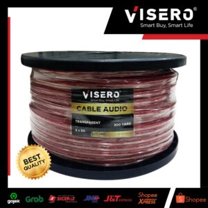 Cable Audio / Speaker / Listrik Transparan 2X50 300 Yard+Bobin Visero