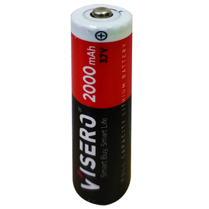 Baterai/Battery Lithium18650 Full Kapasitas 3.7V Kepala 2000Mah Visero ( TIDAK BISA MENGGUNAKAN EKSPEDISI J&T ) - Gambar 2