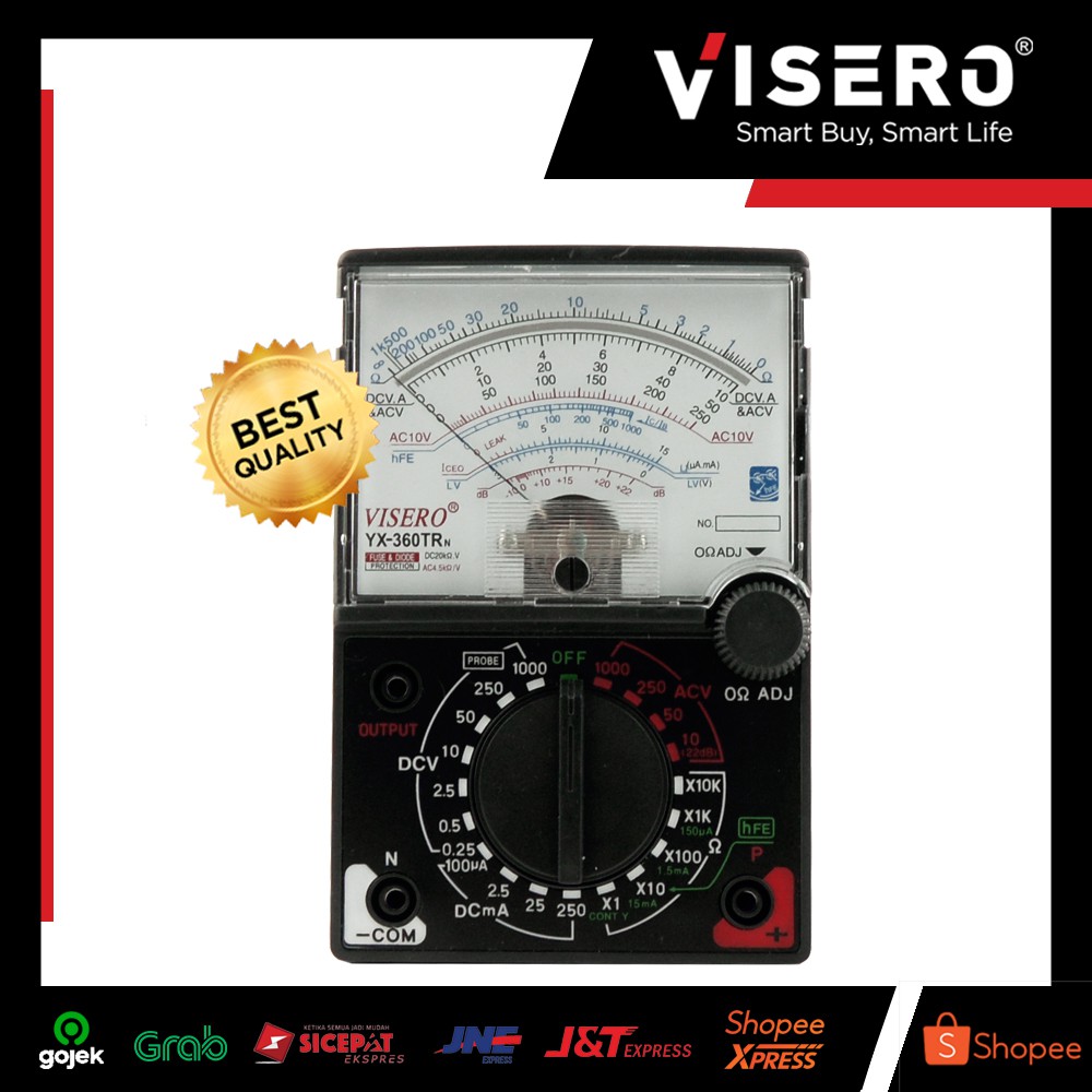 Multitester/ Avometer/ Multimeter Analog Visero YX-360 TRN + Battery