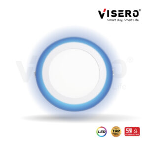 Lampu LED Panel Visero Inbow 12W + 4W Bulat Cahaya Sinar Putih Biru / White-Blue (VLP-1012)