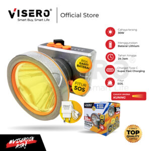 Senter Kepala Premium 30W Ganti Baterai Visero Cahaya Kuning (HI-23Y)