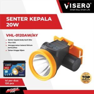 Senter Kepala / Headlamp 20 Watt Cahaya Kuning Body Kecil + Fitur SOS - VHL 0120