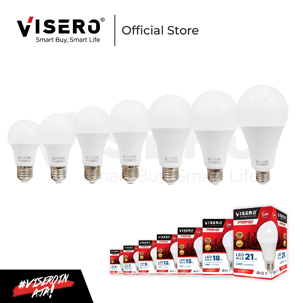 Lampu LED Bohlam PRIME 5W 7W 9W 12W 15W 18W 21W Cool Daylight Cahaya Putih Terang Hemat Energi SNI