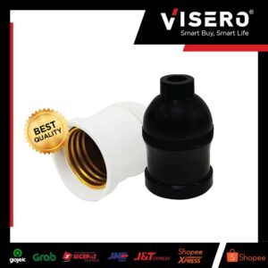 Fitting Gantung / Fitting Lampu E27 Bahan Tebal Hitam Visero (VPG-107)