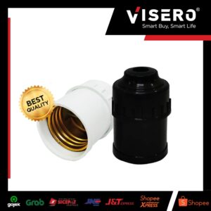 Fitting Gantung / Fitting Lampu E27 Anti Bakar Hitam Visero (VPG-108)