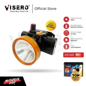 Senter Kepala 30W Dimmer Ganti Baterai Cahaya Putih Visero(VHL-3125DW)