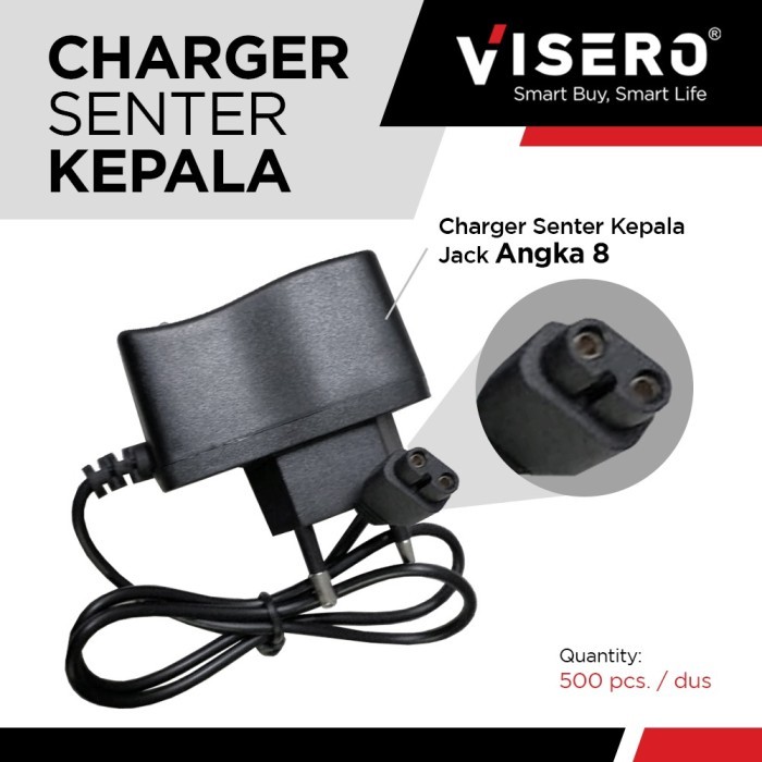 Charger Senter Kepala Selam / Headlamp Visero ( Jack Angka 8 ) - Gambar 2
